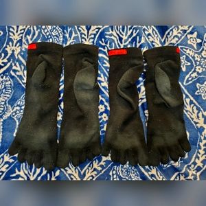 Lot of 2 pairs Used Injinji Performance Toesocks Mens Size Large Mini Crew Black